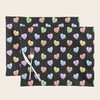 Colorful love heart candy pattern Placemat Gallery Image 1