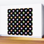 Colorful love heart candy pattern Wall Mural Gallery Image 2