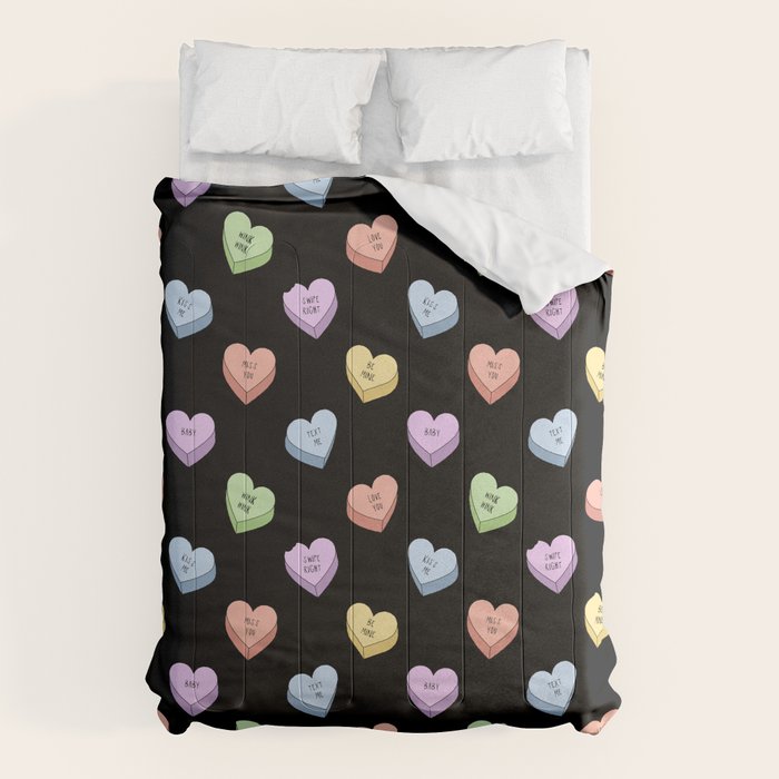 Colorful love heart candy pattern Comforter Gallery Image 6