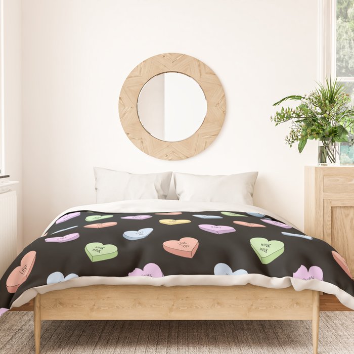 Colorful love heart candy pattern Duvet Cover Gallery Image 3
