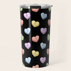 Colorful love heart candy pattern Travel Mug Gallery Image 1