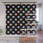 Colorful love heart candy pattern Wall Mural Gallery Image 1