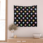 Colorful love heart candy pattern Wall Tapestry Gallery Image 2