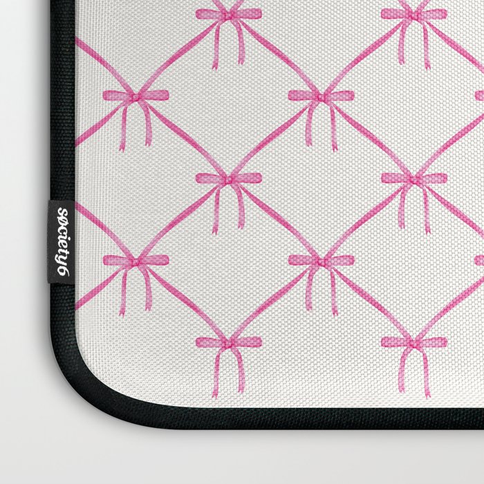Bows & Ribbons Pattern VIII Y2K Pink Laptop Sleeve Gallery Image 3