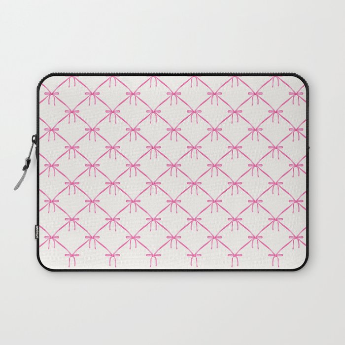 Bows & Ribbons Pattern VIII Y2K Pink Laptop Sleeve Gallery Image 1