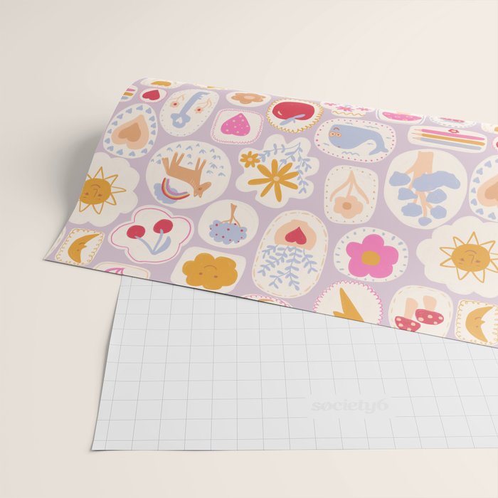Little treasures, fun hand drawn pattern Wrapping Paper Gallery Image 2