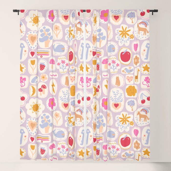 Little treasures, fun hand drawn pattern Window Curtain Gallery Image 5