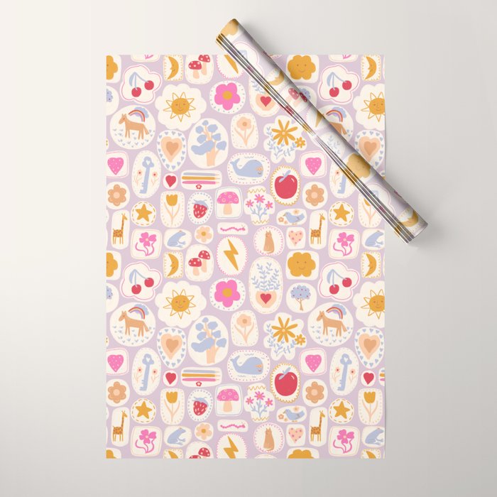 Little treasures, fun hand drawn pattern Wrapping Paper Gallery Image 1