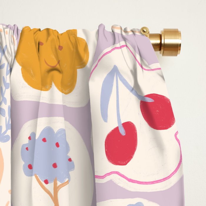 Little treasures, fun hand drawn pattern Window Curtain Gallery Image 2