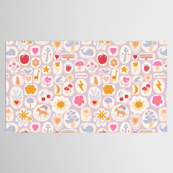 Little treasures, fun hand drawn pattern Tablecloth Gallery Image 2