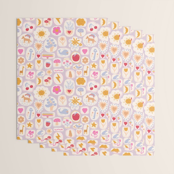 Little treasures, fun hand drawn pattern Wrapping Paper Gallery Image 3