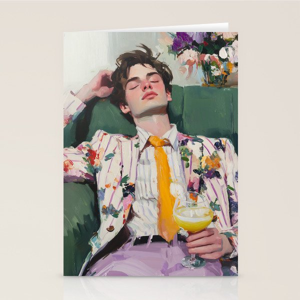 Dreaming in Floral Silence Stationery Card Gallery Image 1