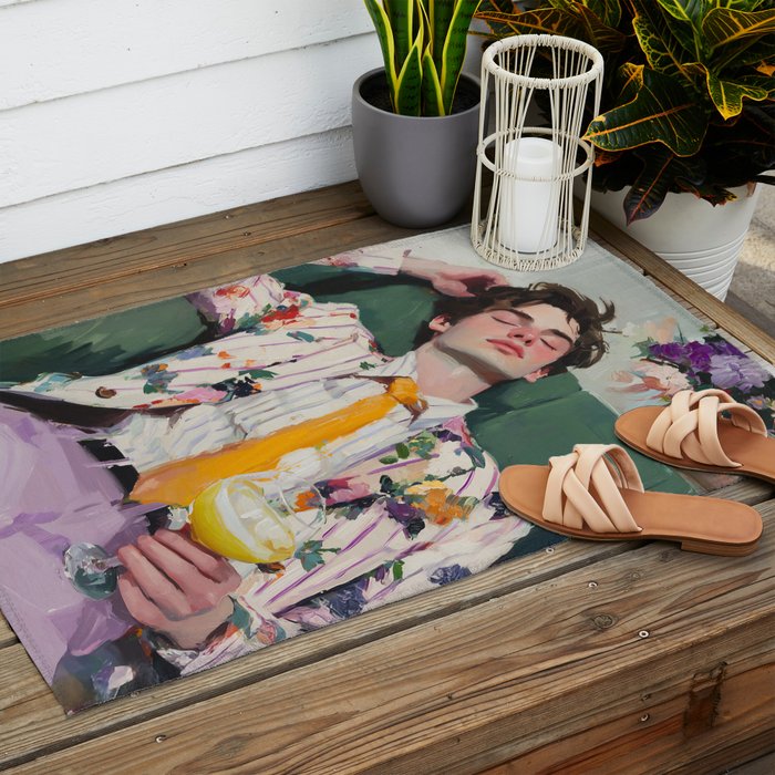 Dreaming in Floral Silence Outdoor Rug Gallery Image 2