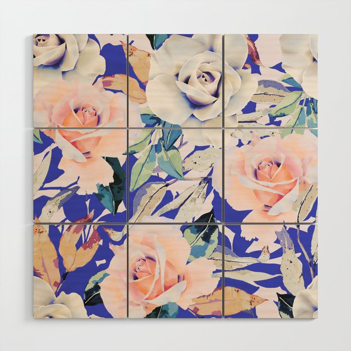 Modern Vibrant Flowery Garden B Wood Wall Art Gallery Image 1