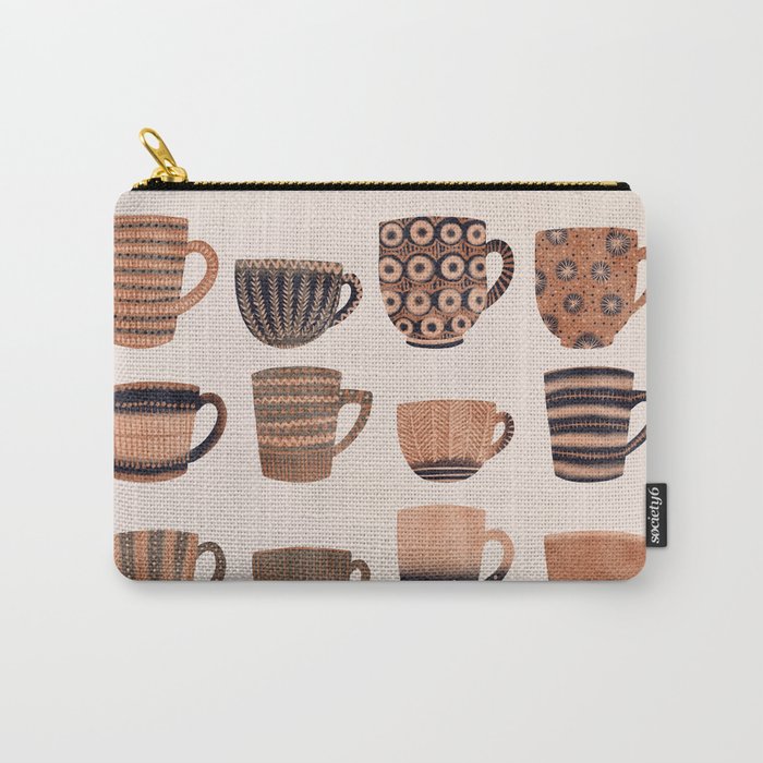 Watercolor Tea Cups Carry All Pouch Gallery Image 1