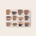 Watercolor Tea Cups Bath Mat Gallery Image 1