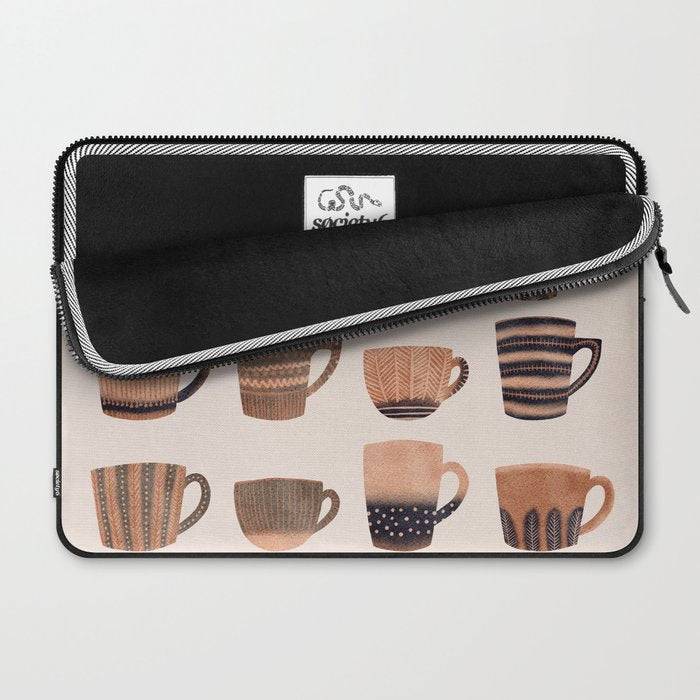 Watercolor Tea Cups Laptop Sleeve Gallery Image 2