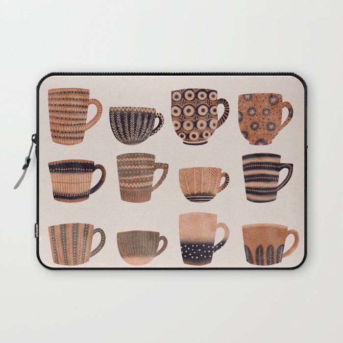 Watercolor Tea Cups Laptop Sleeve Gallery Image 1