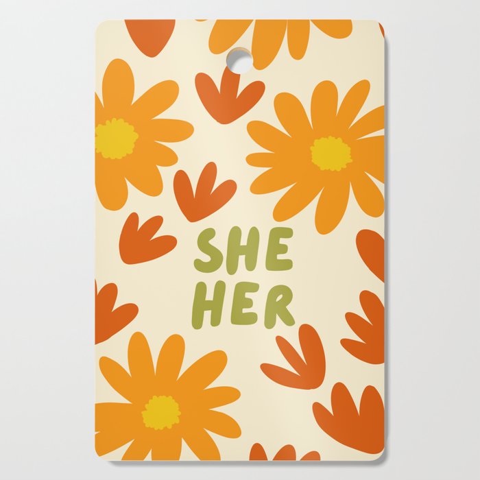 She/Her Pronouns Cutting Board Gallery Image 1