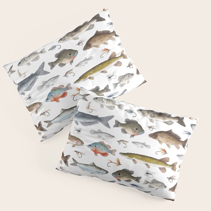 Freshwater Fish with Flies Pillow Sham Gallery Image 1