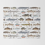 Freshwater Fish with Flies Throw Blanket Gallery Image 2