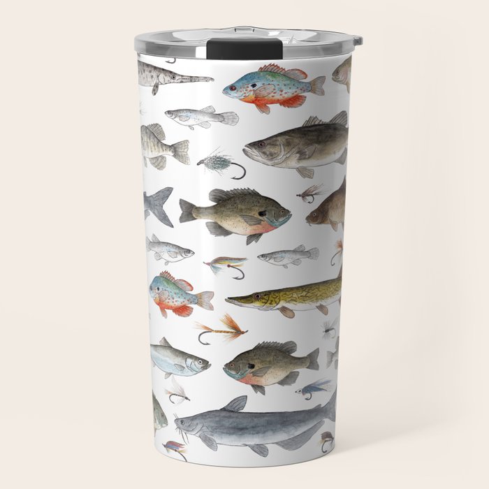 Freshwater Fish with Flies Travel Mug Gallery Image 1
