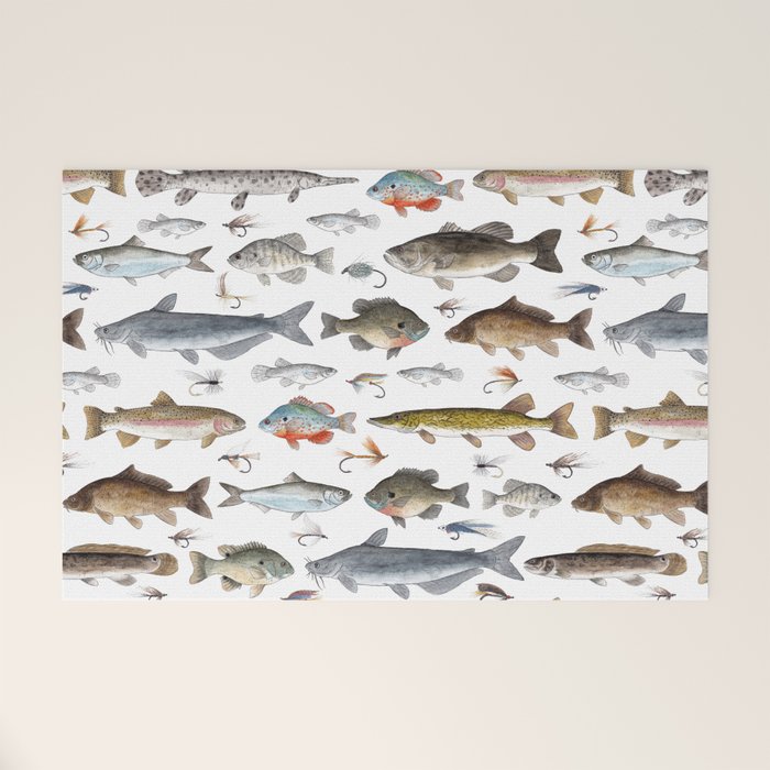 Freshwater Fish with Flies Welcome Mat Gallery Image 1