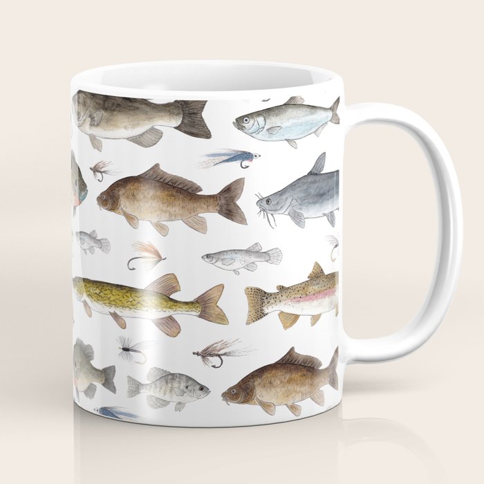 Freshwater Fish with Flies Coffee Mug Gallery Image 1