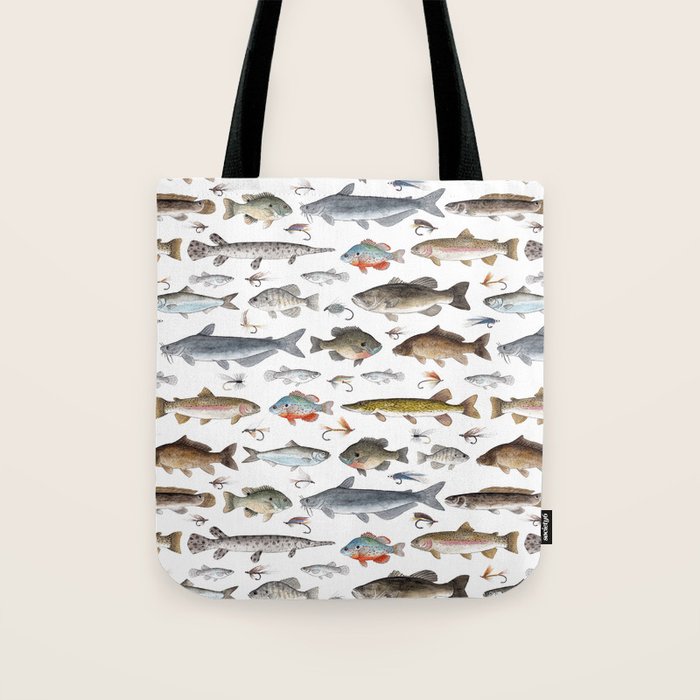 Freshwater Fish with Flies Tote Bag Gallery Image 1