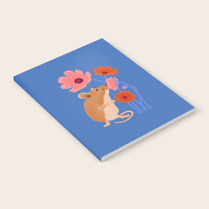 Meadow Mouse and Cosmos Blooms Notebook Gallery Image 2