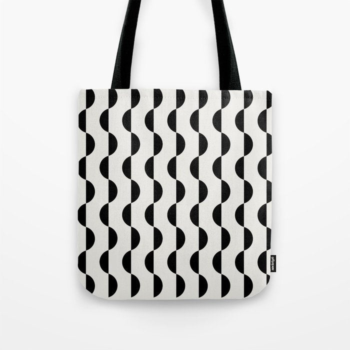 Gwynne Pattern - Black & White Tote Bag Gallery Image 1