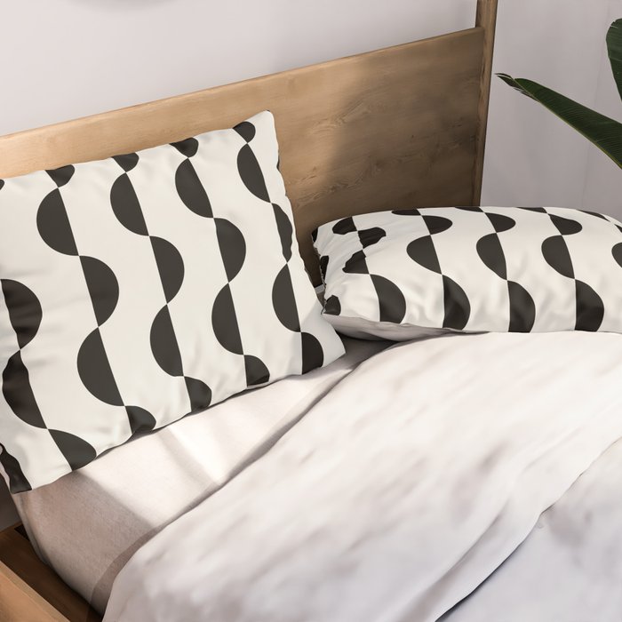 Gwynne Pattern - Black & White Pillow Sham Gallery Image 2