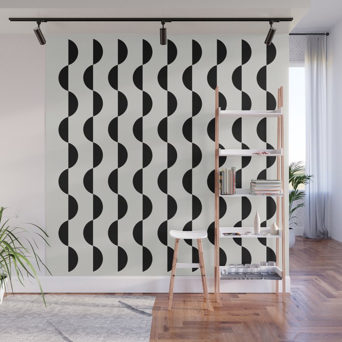 Gwynne Pattern - Black & White Wall Mural Gallery Image 1
