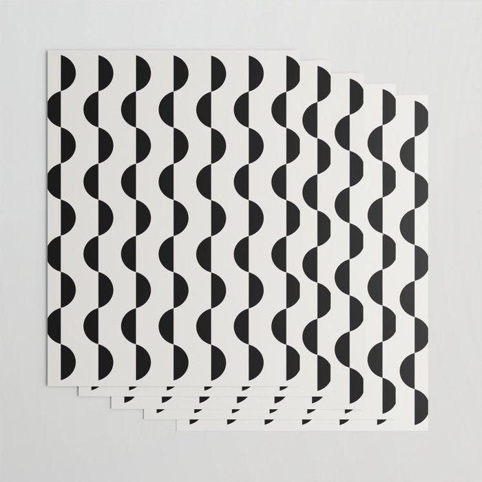 Gwynne Pattern - Black & White Wrapping Paper Gallery Image 3
