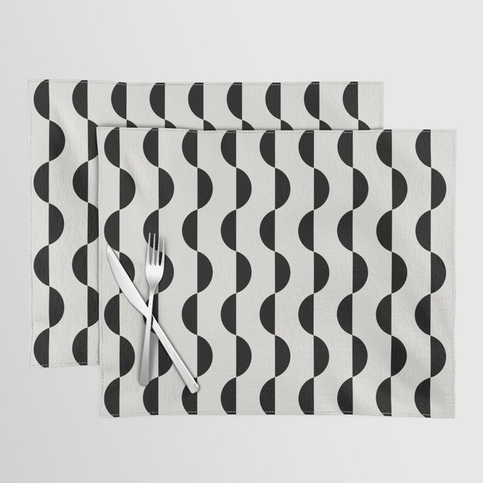 Gwynne Pattern - Black & White Placemat Gallery Image 1