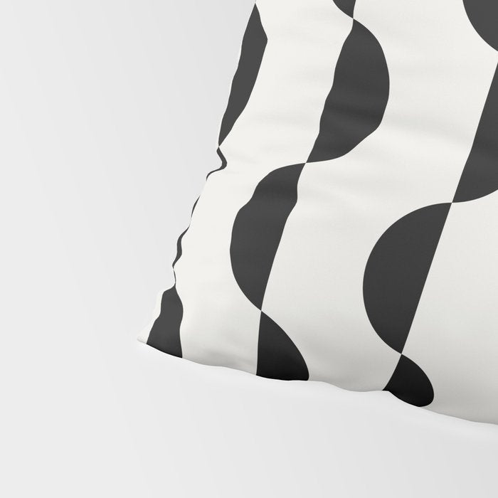 Gwynne Pattern - Black & White Pillow Sham Gallery Image 4
