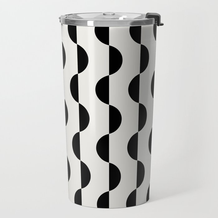 Gwynne Pattern - Black & White Travel Mug Gallery Image 2