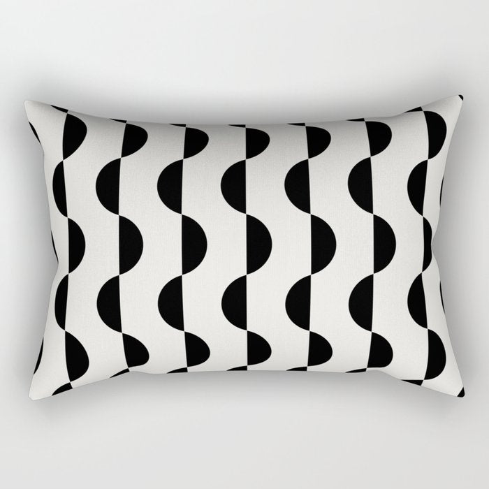 Gwynne Pattern - Black & White Rectangular Pillow Gallery Image 1