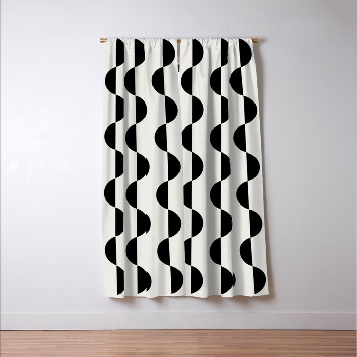 Gwynne Pattern - Black & White Window Curtain Gallery Image 3