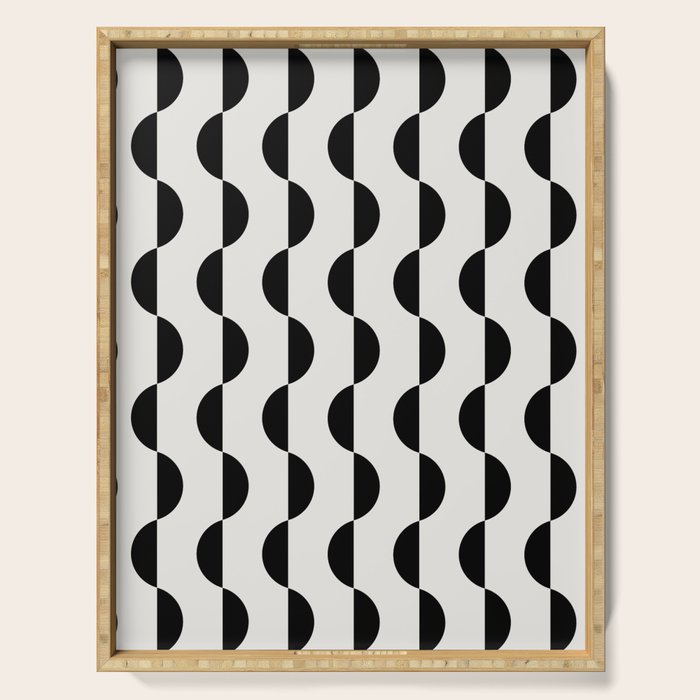 Gwynne Pattern - Black & White Serving Tray Gallery Image 1