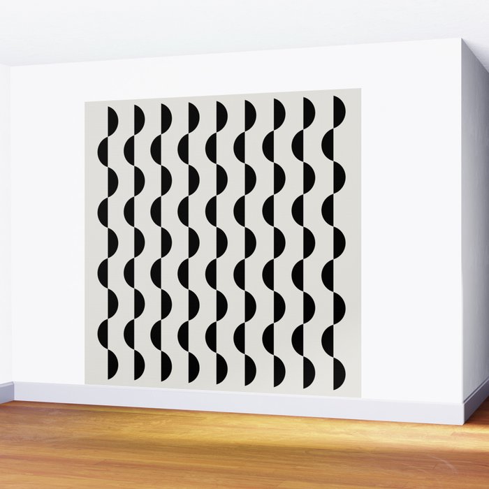 Gwynne Pattern - Black & White Wall Mural Gallery Image 2