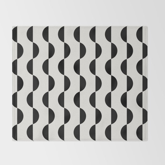 Gwynne Pattern - Black & White Throw Blanket Gallery Image 2