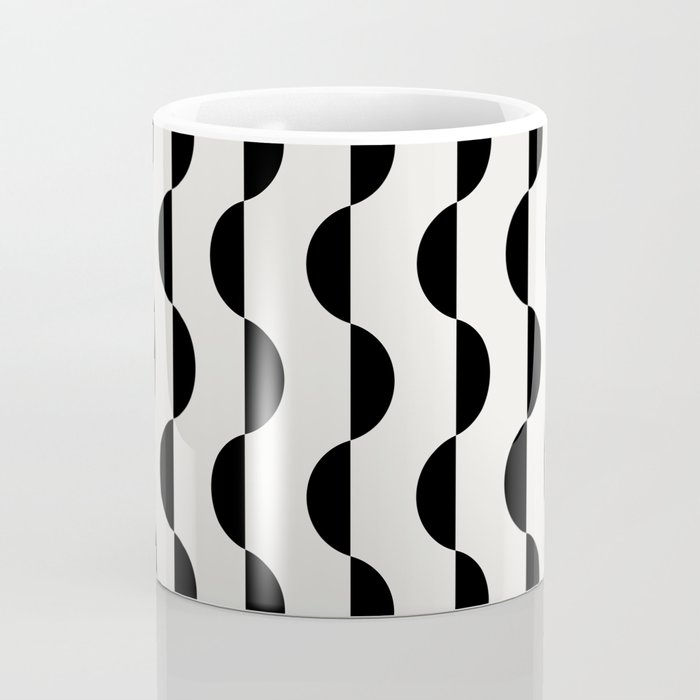 Gwynne Pattern - Black & White Coffee Mug Gallery Image 4