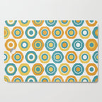 Buttons - Geometric Pattern in Turquoise, Orange, Yellow, and White Cutting Board Gallery Image 1