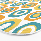 Buttons - Geometric Pattern in Turquoise, Orange, Yellow, and White Bath Mat Gallery Image 3