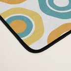 Buttons - Geometric Pattern in Turquoise, Orange, Yellow, and White Desk Mat Gallery Image 4