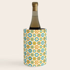 Buttons - Geometric Pattern in Turquoise, Orange, Yellow, and White Wine Chiller Gallery Image 3