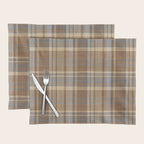 Beige Brown Tartan Plaid Pattern Placemat Gallery Image 1