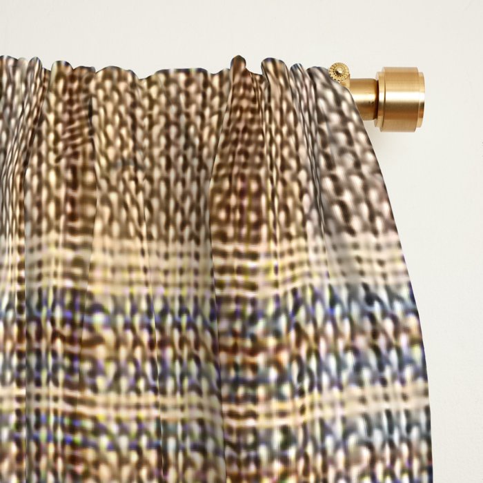 Beige Brown Tartan Plaid Pattern Window Curtain Gallery Image 2