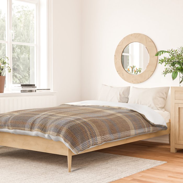 Beige Brown Tartan Plaid Pattern Duvet Cover Gallery Image 2